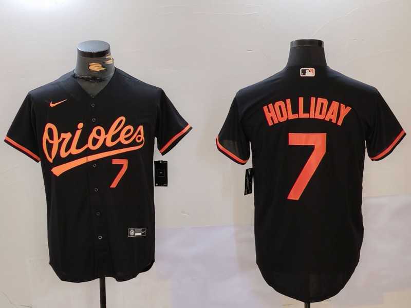 Men%27s Baltimore Orioles #7 Jackson Holliday Number Black Cool Base Jersey->arizona diamondbacks->MLB Jersey